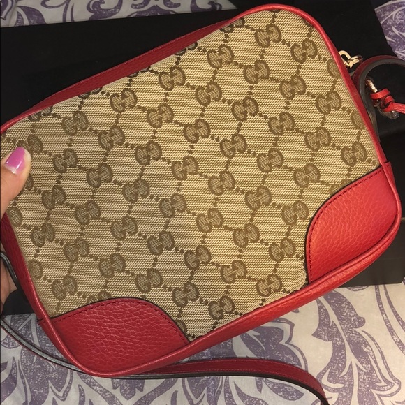 New Gucci canvas crossbody red bag